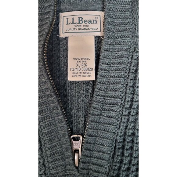 L.L. Bean Green Ribbed Pullover Sweater Size XL - Picture 4 of 8